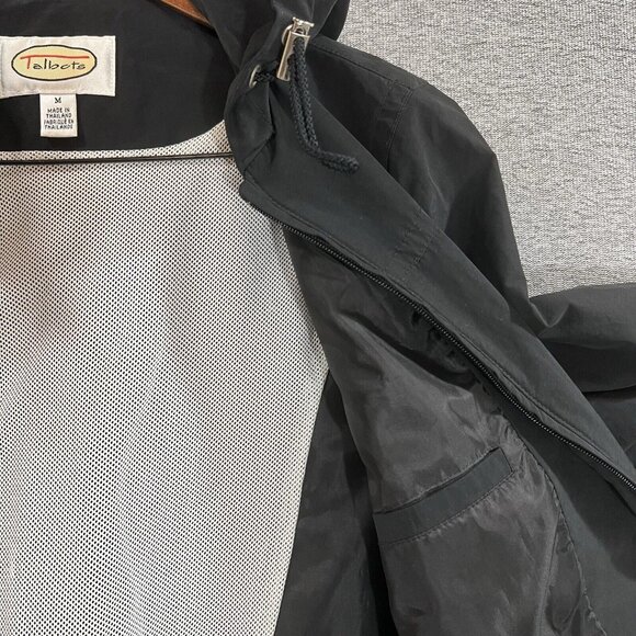 Talbots Jacket Women Sz Medium Black Full Zip Hooded Mesh Lined Fall Spring Coat - Picture 11 of 13